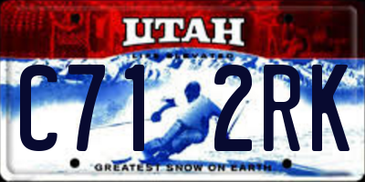 UT license plate C712RK