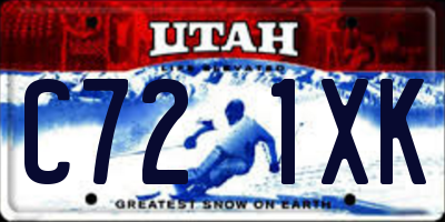 UT license plate C721XK