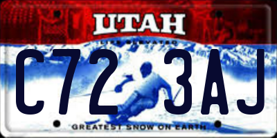 UT license plate C723AJ