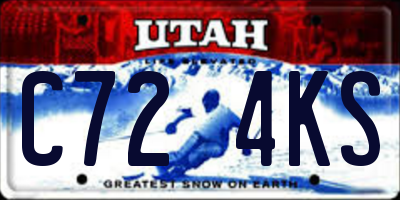UT license plate C724KS