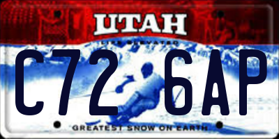 UT license plate C726AP