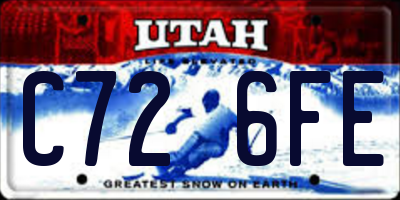 UT license plate C726FE