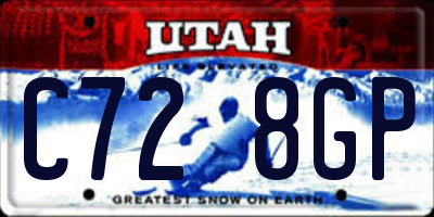 UT license plate C728GP