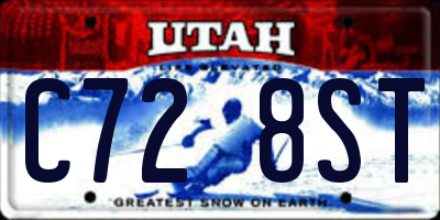 UT license plate C728ST