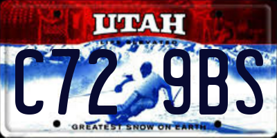 UT license plate C729BS