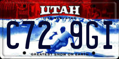UT license plate C729GI