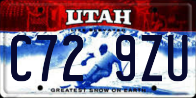 UT license plate C729ZU