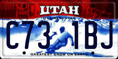 UT license plate C731BJ