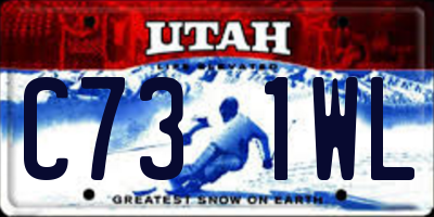UT license plate C731WL