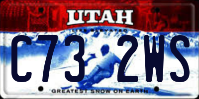 UT license plate C732WS