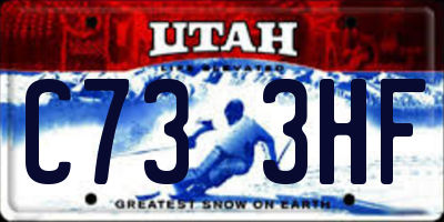 UT license plate C733HF