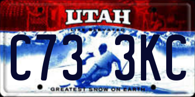 UT license plate C733KC