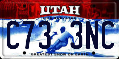 UT license plate C733NC