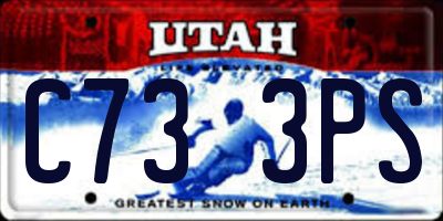 UT license plate C733PS