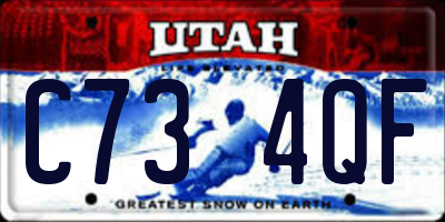 UT license plate C734QF