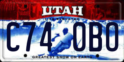 UT license plate C740BO