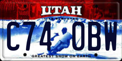 UT license plate C740BW
