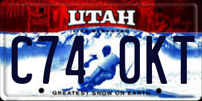UT license plate C740KT