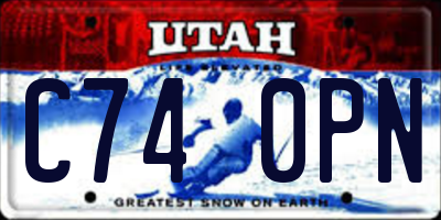 UT license plate C740PN