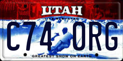 UT license plate C740RG