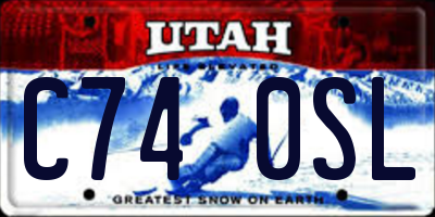 UT license plate C740SL