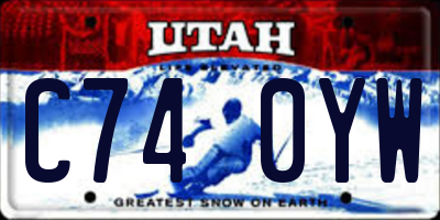 UT license plate C740YW