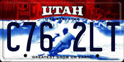 UT license plate C762LT