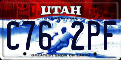 UT license plate C762PF