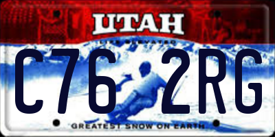UT license plate C762RG