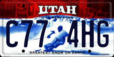 UT license plate C774HG