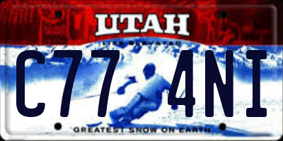 UT license plate C774NI