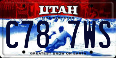 UT license plate C787WS
