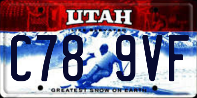 UT license plate C789VF