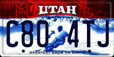 UT license plate C804TJ
