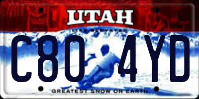 UT license plate C804YD