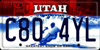 UT license plate C804YL