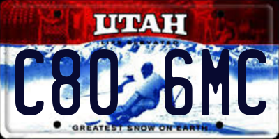 UT license plate C806MC