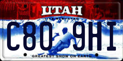 UT license plate C809HI