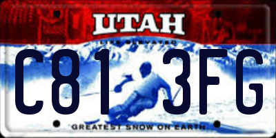 UT license plate C813FG