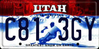 UT license plate C813GY