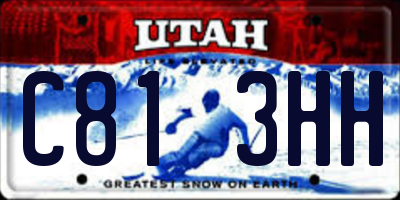 UT license plate C813HH