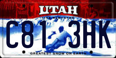 UT license plate C813HK