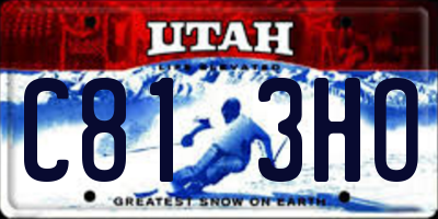 UT license plate C813HO
