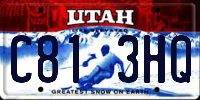 UT license plate C813HQ