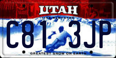 UT license plate C813JP