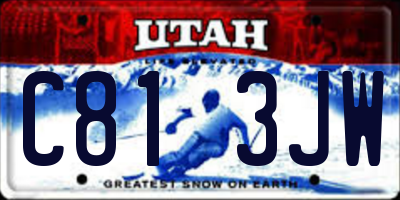 UT license plate C813JW