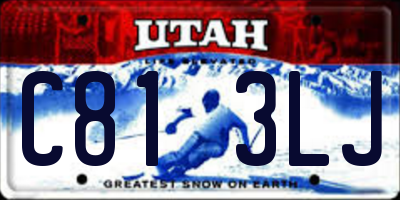 UT license plate C813LJ