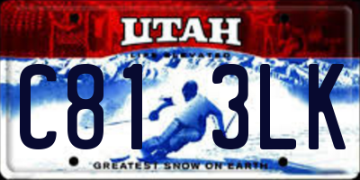 UT license plate C813LK