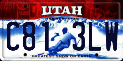 UT license plate C813LW