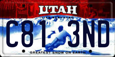 UT license plate C813ND